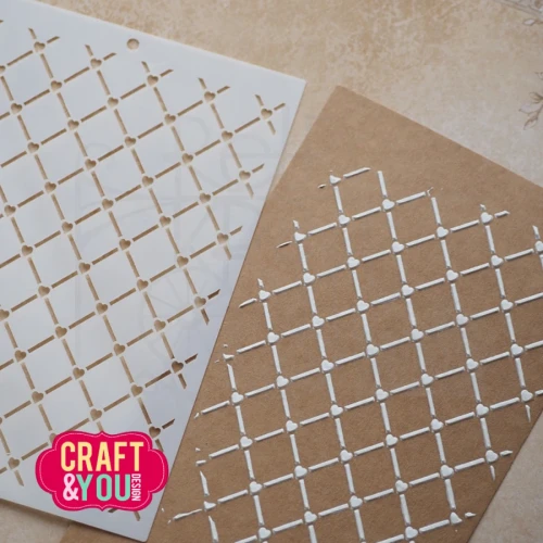Szablon maska A6 Serduszka z kratką SC017 Craft&amp;You Design