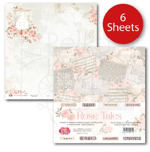 Zestaw papierów do scrapbookingu 30x30 Rose Tales CPS-RT30-6 Craft&amp;You Design
