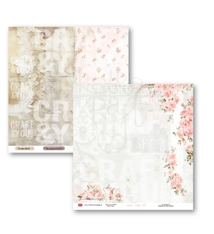 Zestaw papierów do scrapbookingu 30x30 Rose Tales CPS-RT30-6 Craft&amp;You Design