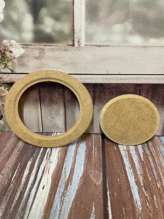 Zestaw Ramka frezowana i owal 9.2x8cm HDF D00322 Dekor Wood