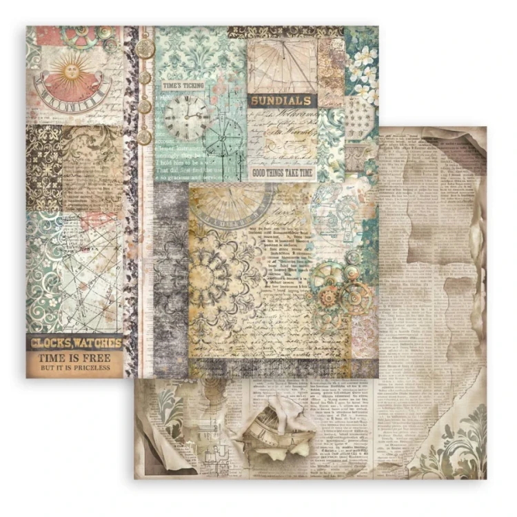Zestaw papierów do scrapbookingu 20x20 Gardens Of Time Tła SBBS142 Stamperia