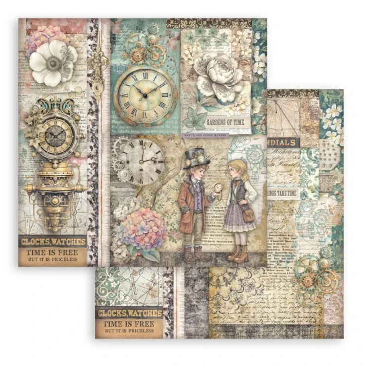 Zestaw papierów do scrapbookingu 20x20 Gardens Of Time SBBS141 Stamperia