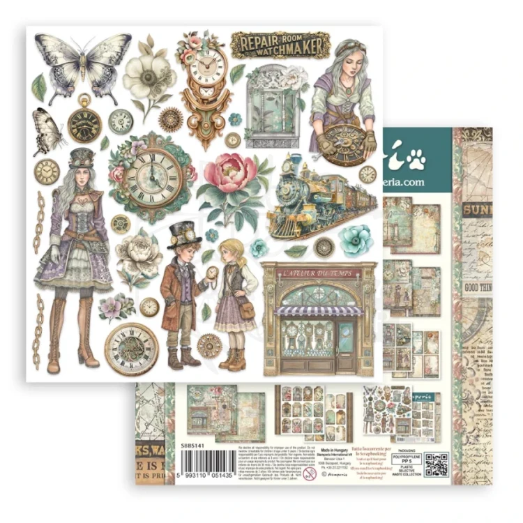 Zestaw papierów do scrapbookingu 20x20 Gardens Of Time SBBS141 Stamperia