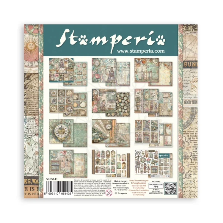 Zestaw papierów do scrapbookingu 20x20 Gardens Of Time SBBS141 Stamperia