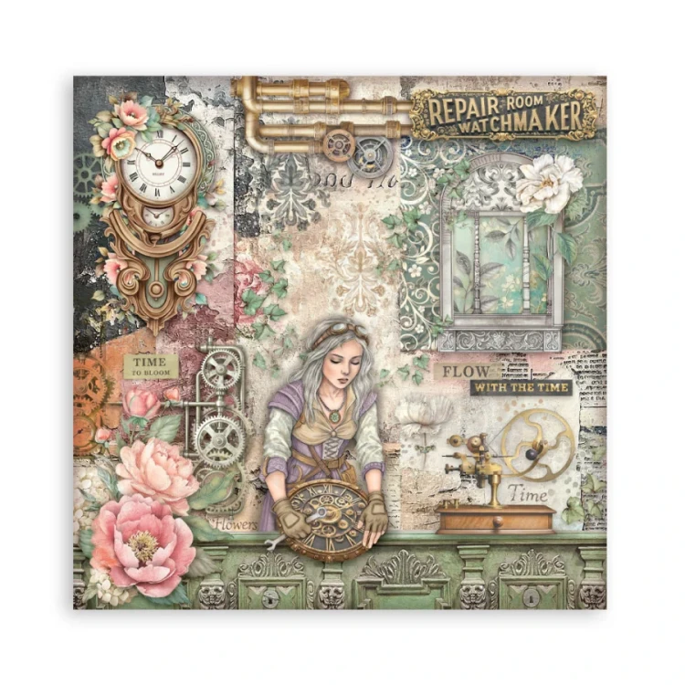 Zestaw papierów jednostronnych do scrapbookingu 20x20 Gardens Of Time SBBSXB24 Stamperia