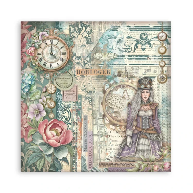 Zestaw papierów jednostronnych do scrapbookingu 20x20 Gardens Of Time SBBSXB24 Stamperia