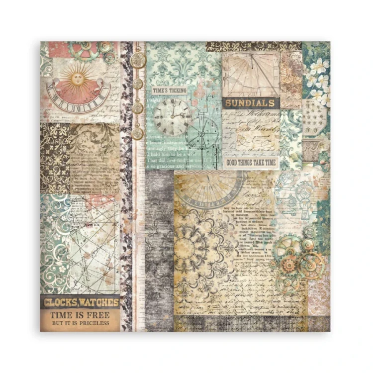 Zestaw papierów jednostronnych do scrapbookingu 20x20 Gardens Of Time SBBSXB24 Stamperia