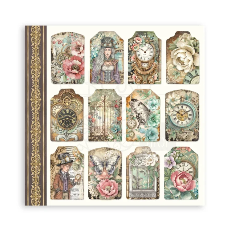 Zestaw papierów jednostronnych do scrapbookingu 20x20 Gardens Of Time SBBSXB24 Stamperia