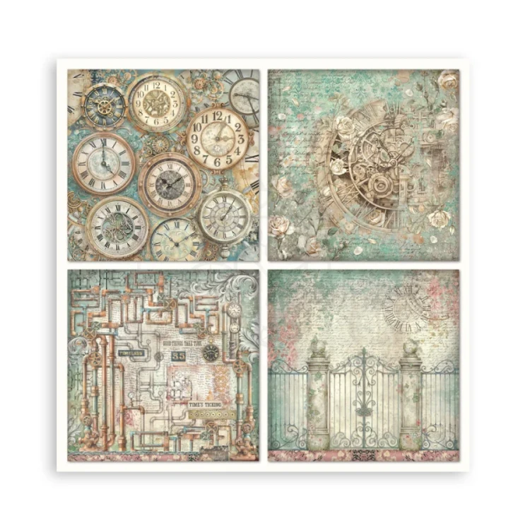 Zestaw papierów jednostronnych do scrapbookingu 20x20 Gardens Of Time SBBSXB24 Stamperia