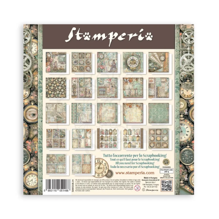 Zestaw papierów jednostronnych do scrapbookingu 20x20 Gardens Of Time SBBSXB24 Stamperia