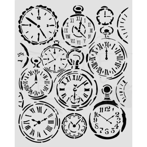 Szablon maska 20x25cm Gardens Of Time Zegary KSTD203 Stamperia