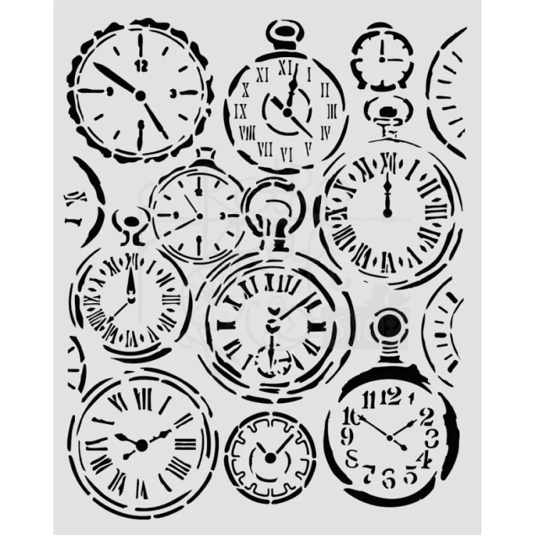 Szablon maska 20x25cm Gardens Of Time Zegary KSTD203 Stamperia