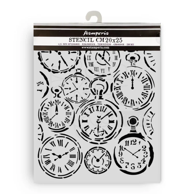 Szablon maska 20x25cm Gardens Of Time Zegary KSTD203 Stamperia