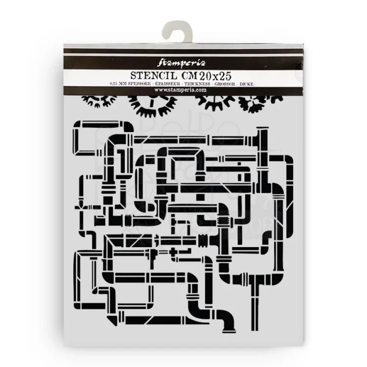 Szablon maska 20x25cm Gardens Of Time Rury KSTD202 Stamperia