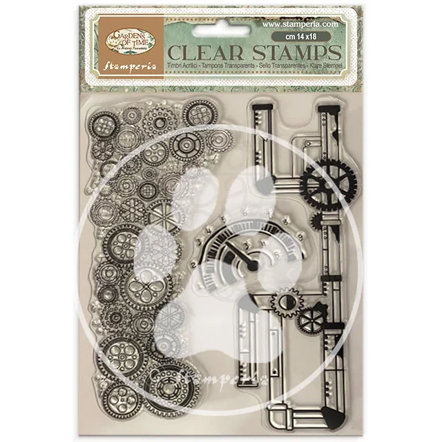 Stempel akrylowy 14x18cm Gardens Of Time Rury WTK239 Stamperia