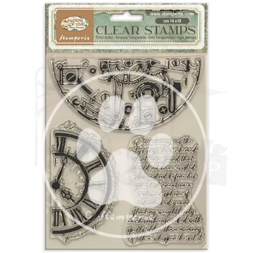 Stempel akrylowy 14x18cm Gardens Of Time Zegary WTK240 Stamperia