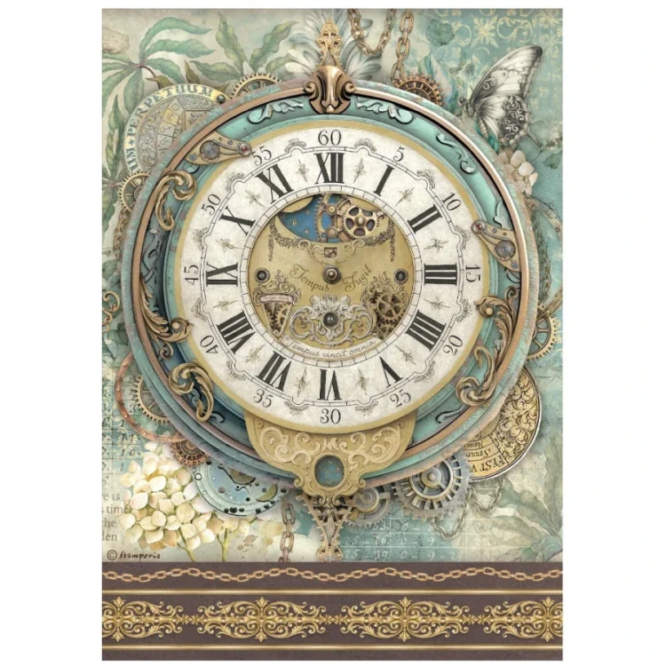 Papier ryżowy do decoupage A4 Gardens Of Time Zegar duży DFSA41114 Stamperia