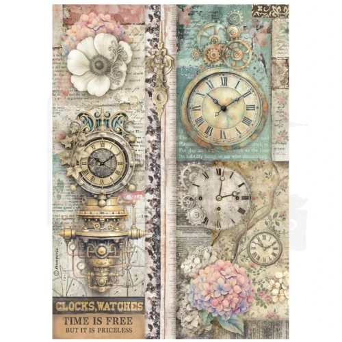 Papier ryżowy do decoupage A4 Gardens Of Time Wolność czasu DFSA41112 Stamperia