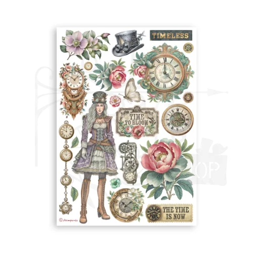 Papier washi A5 Gardens Of Time 8 arkuszy SBW32 Stamperia