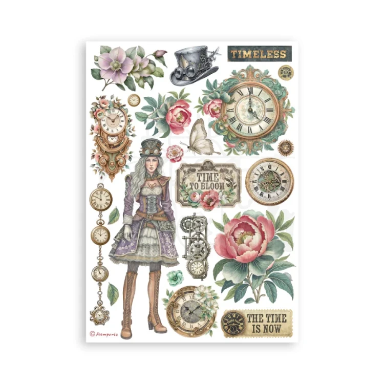 Papier washi A5 Gardens Of Time 8 arkuszy SBW32 Stamperia