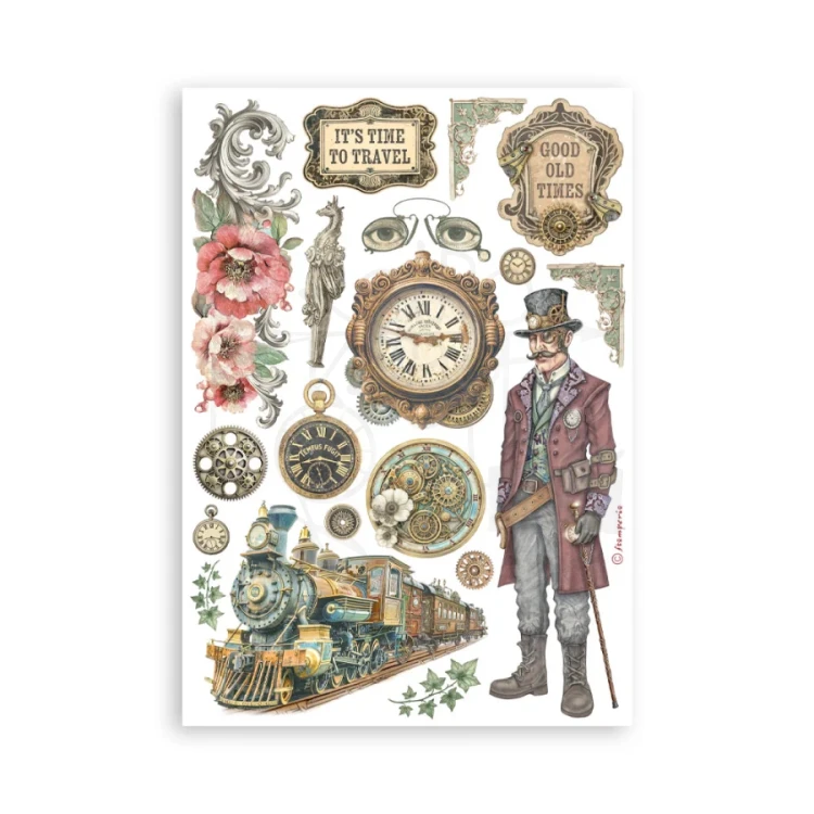 Papier washi A5 Gardens Of Time 8 arkuszy SBW32 Stamperia