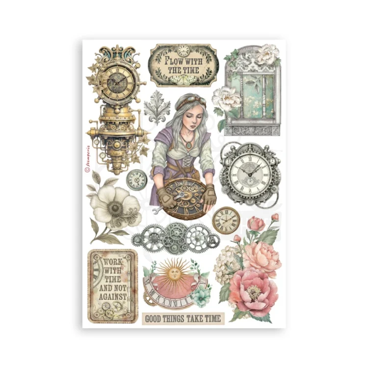 Papier washi A5 Gardens Of Time 8 arkuszy SBW32 Stamperia