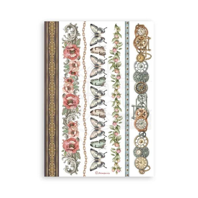 Papier washi A5 Gardens Of Time 8 arkuszy SBW32 Stamperia
