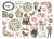 Ozdoby kształty tekturowe Die Cuts House Of Roses 39 szt DFLDC132 Stamperia