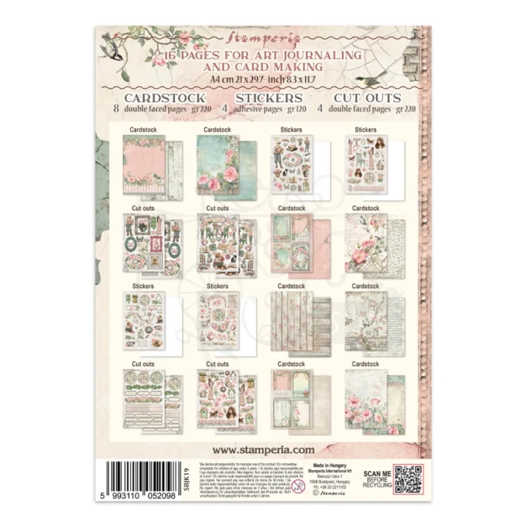 Junk Journal A4 House Of Roses SBJK19 Stamperia