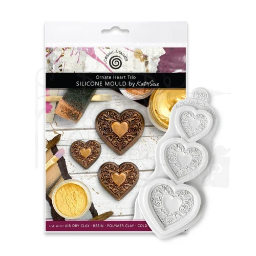 Foremka silikonowa Ornate Heart Trio by Katy Sue CE0151-CS Cosmic Shimer