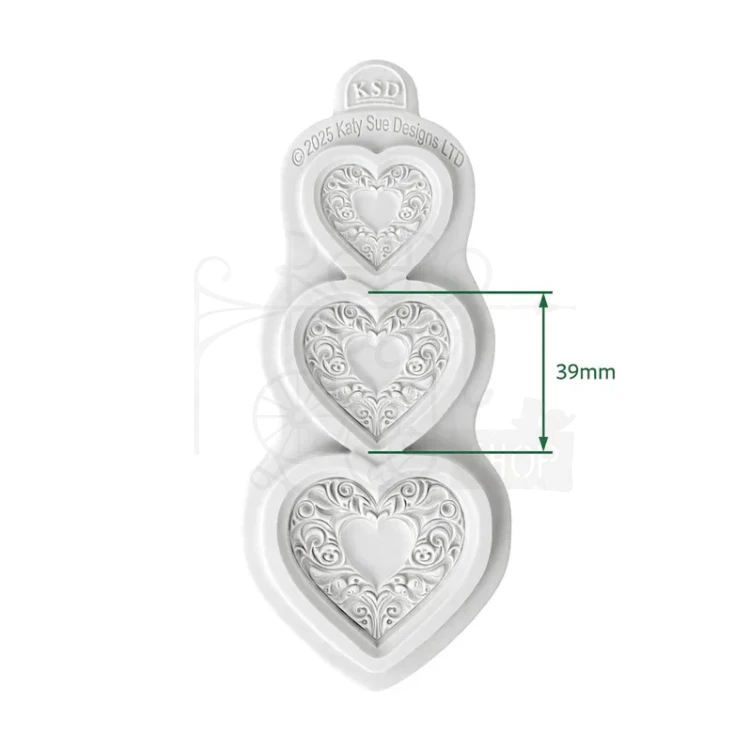 Foremka silikonowa Ornate Heart Trio by Katy Sue CE0151-CS Cosmic Shimer