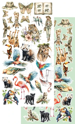 Zestaw papierów 15x30 dodatki do samodzielnego wycięcia Wild adventures - AA-WA-10 Alchemy of Art