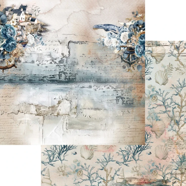 Zestaw papierów do scrapbookingu 20x20 Ocean blue - AA-OB-08 Alchemy of Art