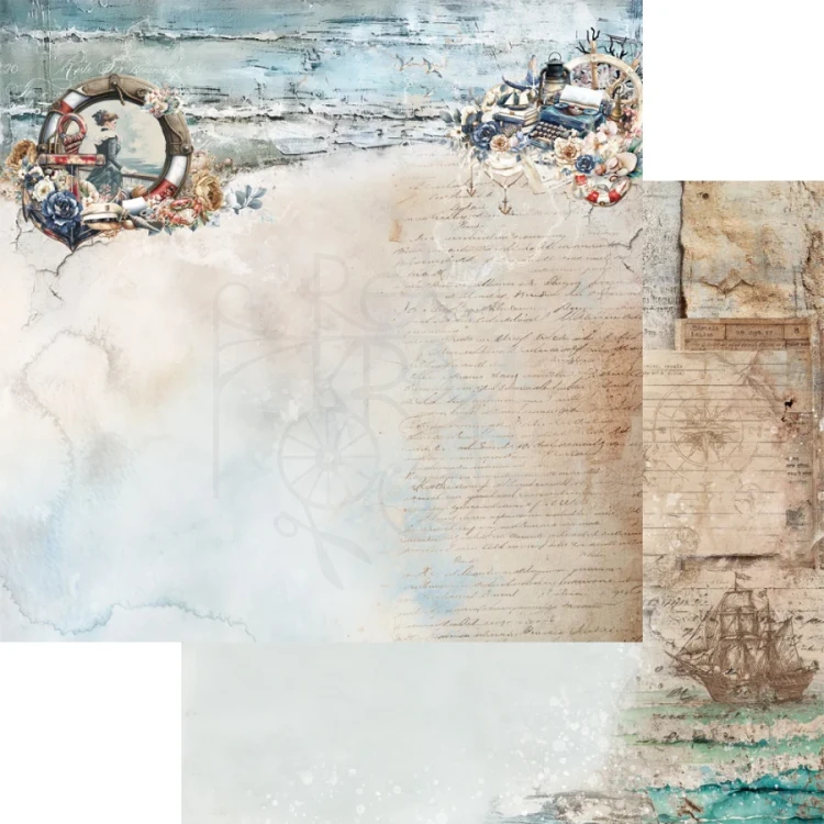 Zestaw papierów do scrapbookingu 20x20 Ocean blue - AA-OB-08 Alchemy of Art