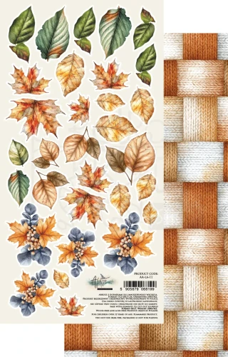Papier 15x30 dodatki do samodzielnego wycięcia Lovely Autumn - Liście AA-LA-11 Alchemy of Art