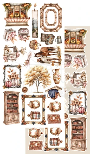 Zestaw papierów 15x30 dodatki do samodzielnego wycięcia Lovely Autumn - AA-LA-10 Alchemy of Art
