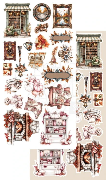 Zestaw papierów 15x30 dodatki do samodzielnego wycięcia Lovely Autumn - AA-LA-10 Alchemy of Art