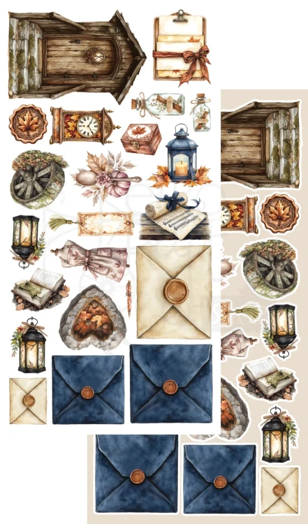 Zestaw papierów 15x30 dodatki do samodzielnego wycięcia Lovely Autumn - AA-LA-10 Alchemy of Art