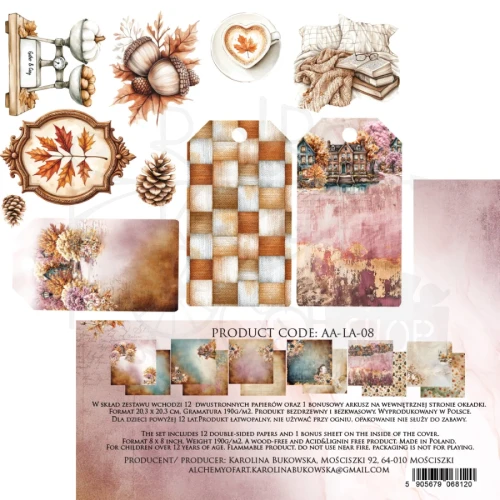 Zestaw papierów do scrapbookingu 20x20 Lovely Autumn - AA-LA-08 Alchemy of Art