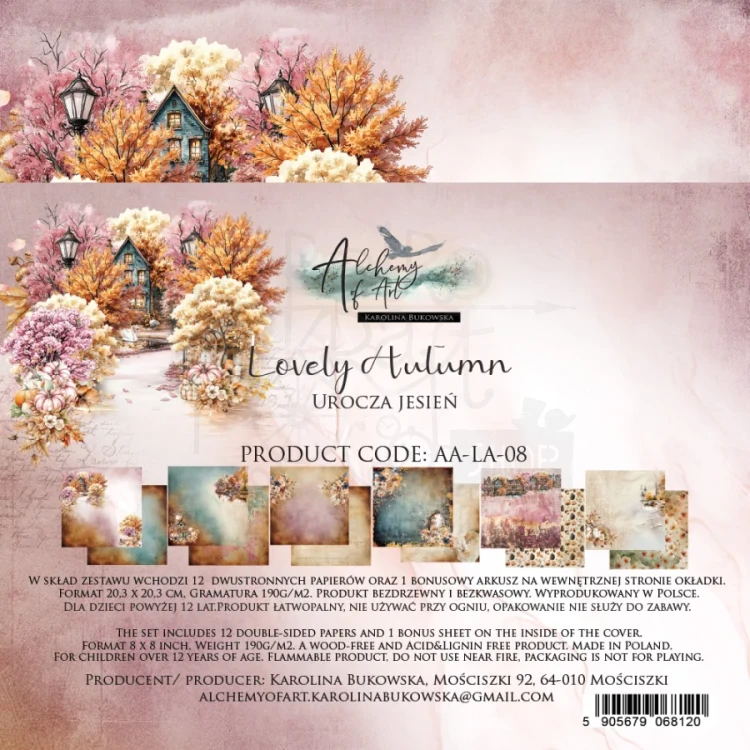 Zestaw papierów do scrapbookingu 20x20 Lovely Autumn - AA-LA-08 Alchemy of Art