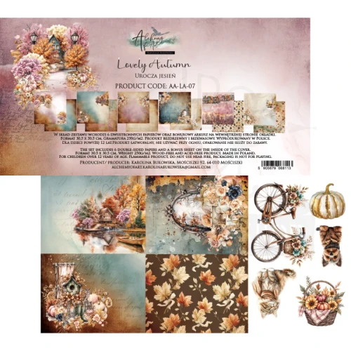 Zestaw papierów do scrapbookingu 30x30 Lovely Autumn - AA-LA-07 Alchemy of Art