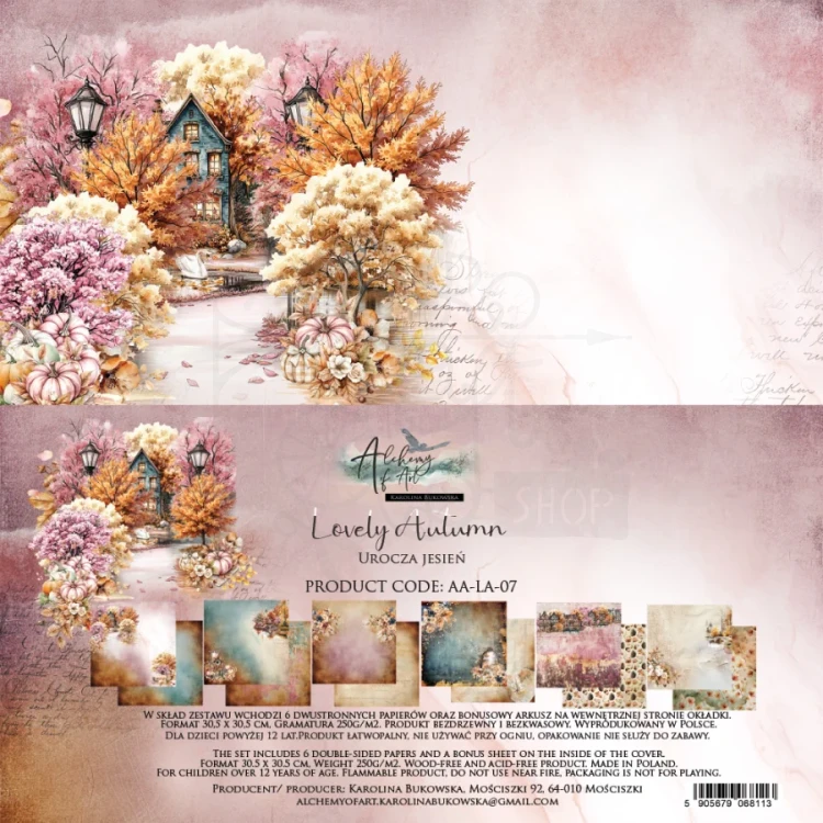 Zestaw papierów do scrapbookingu 30x30 Lovely Autumn - AA-LA-07 Alchemy of Art