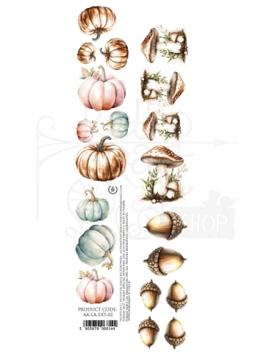 Pasek 5x30 dodatki do samodzielnego wycięcia Lovely Autumn - Dynie grzyby i żołędzie AA-LA-EXT-02 Alchemy of Art