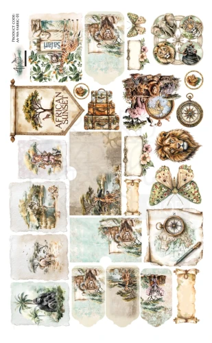 Materiał Fabric 30x32 Wild adventures - Zwierzęta AA-WA-FABRIC-01 Alchemy of Art