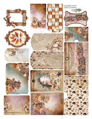 Materiał Fabric 30x31 Lovely Autumn - Tagi AA-LA-FABRIC-01 Alchemy of Art