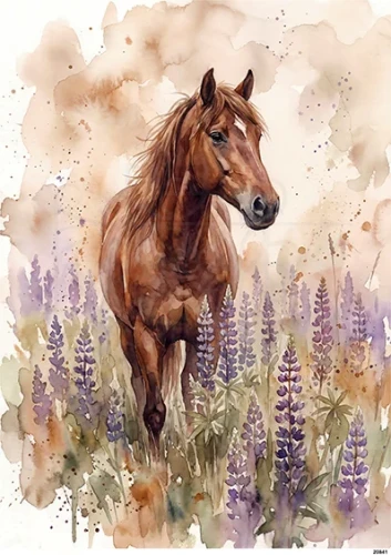 Papier ryżowy do decoupage A5 Koń w kwiatach 20841