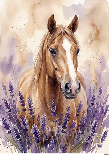 Papier ryżowy do decoupage A5 Koń i lawenda 20755