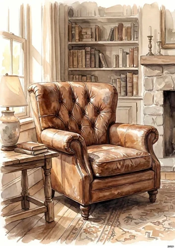 Papier ryżowy do decoupage A5 Fotel w salonie retro 20521