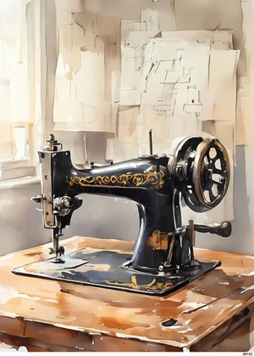 Papier ryżowy do decoupage A5 Maszyna do szycia retro 20133