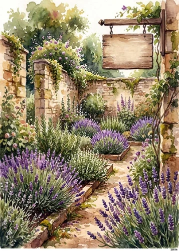 Papier ryżowy do decoupage A5 Ogródek i lawenda 20014